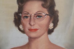 Portrait of a Woman, Framed Pastel Drawing by Peter Driben