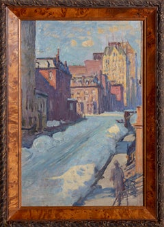 Antique Winter Street Scene, New York City