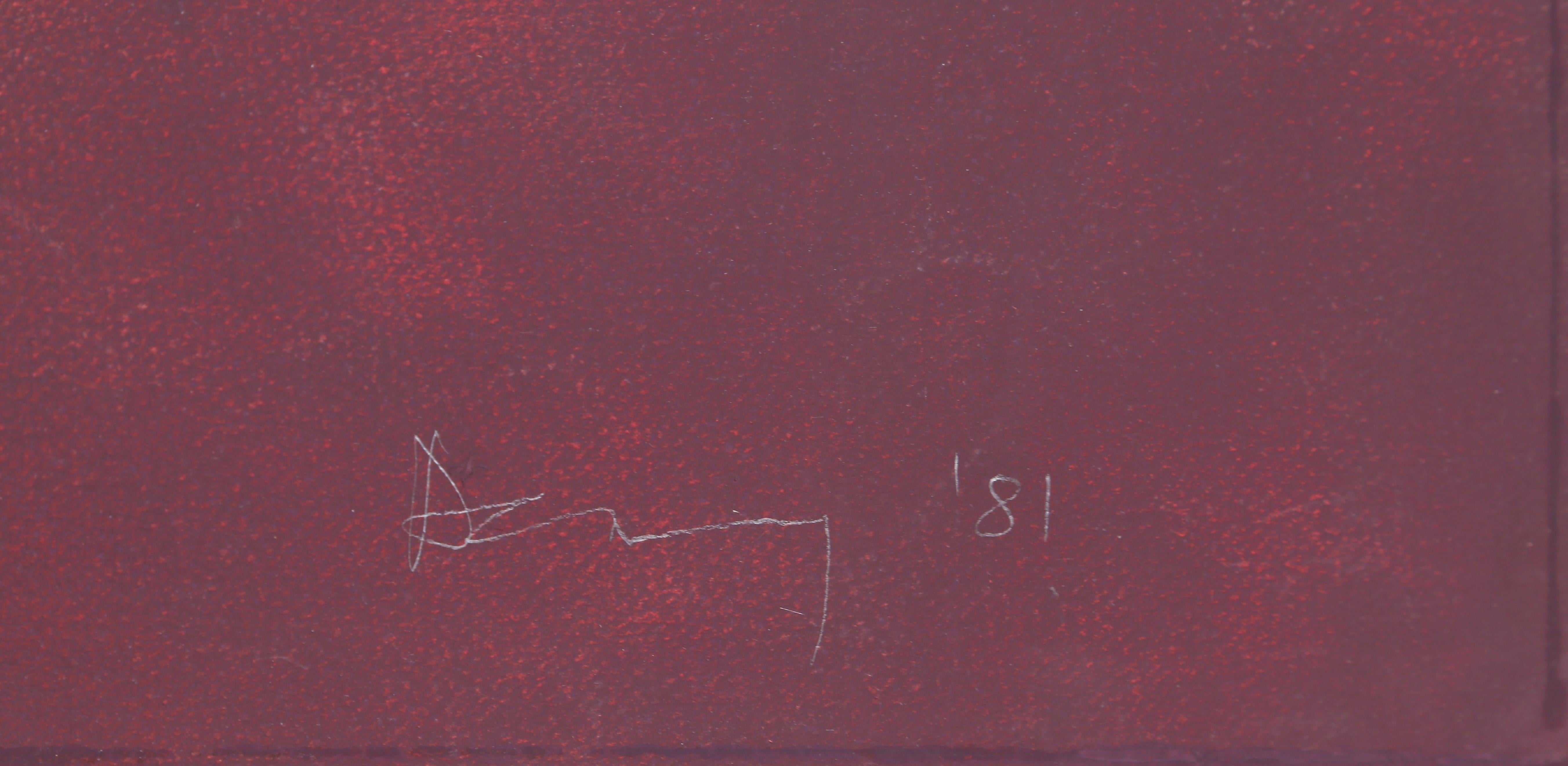 An original painting on paper by British Modern artist Robyn Denny.  It is signed and dated lower right and titled lower left. Framed to 44 x 32 inches. 