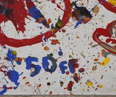 Untitled, große abstrakte expressionistische Acrylgemälde auf Leinwand von Judy Wahl