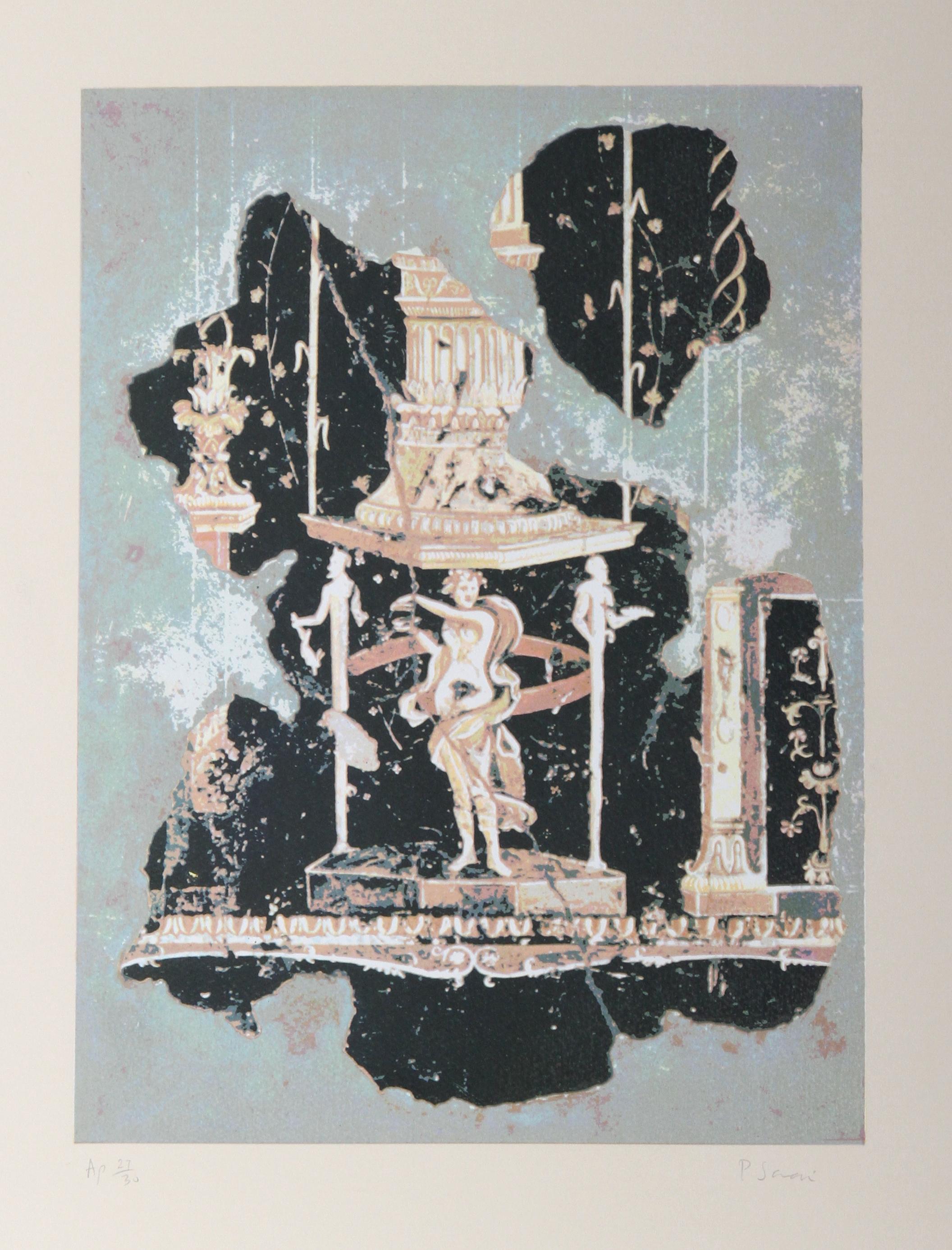 Hellenistische Figur, Lithographie von Peter Saari