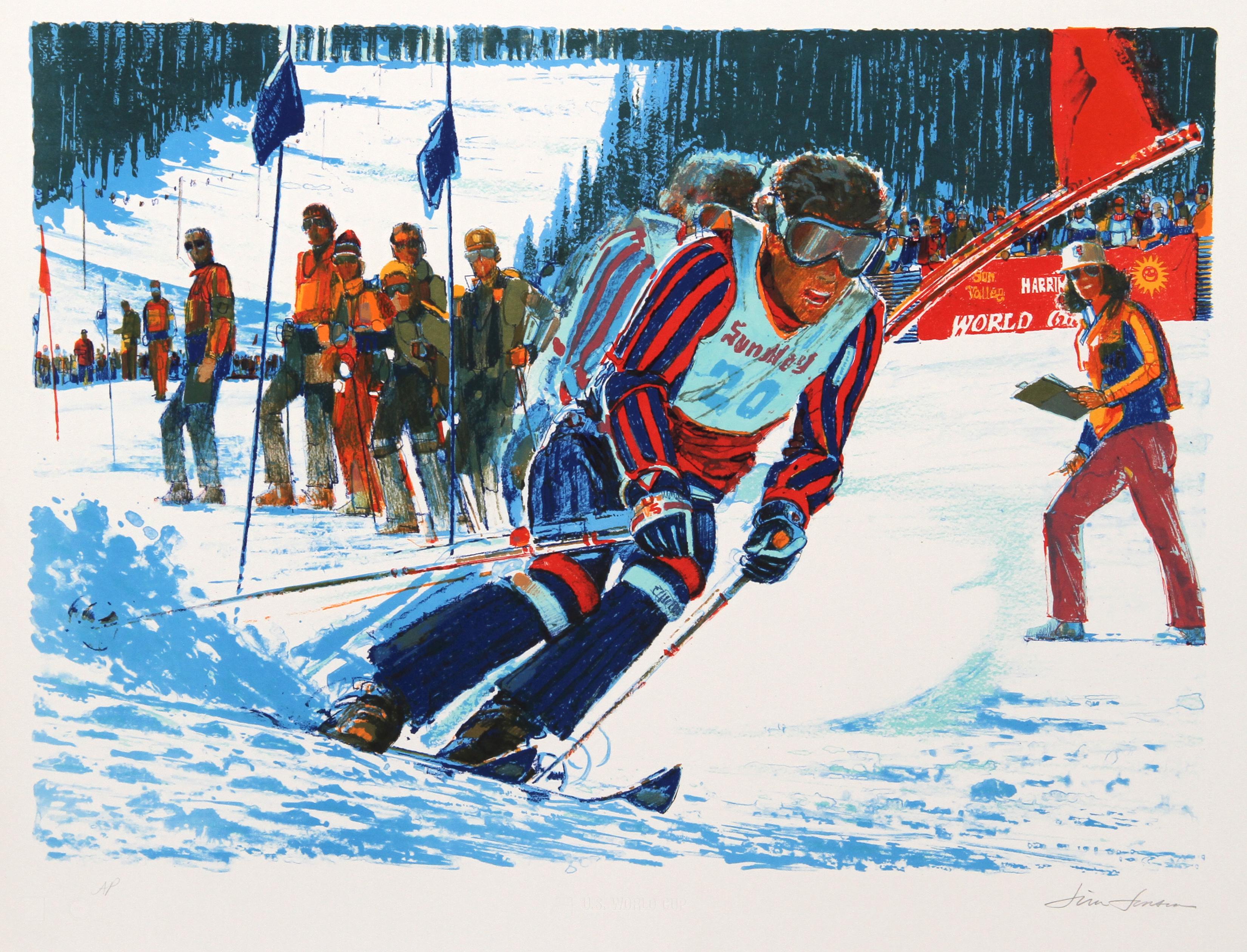 Skiing, World Cup, Lithograph by Jim Jonson