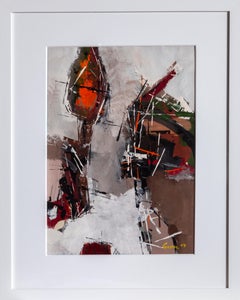 Peinture expressionniste abstraite à la gouache de Sid Gross, 1959