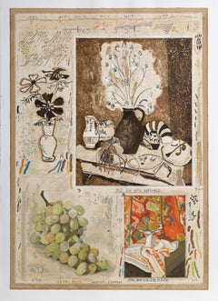 Naturaleza muerta con Asphodel, Litografía moderna de Michael Eisemann