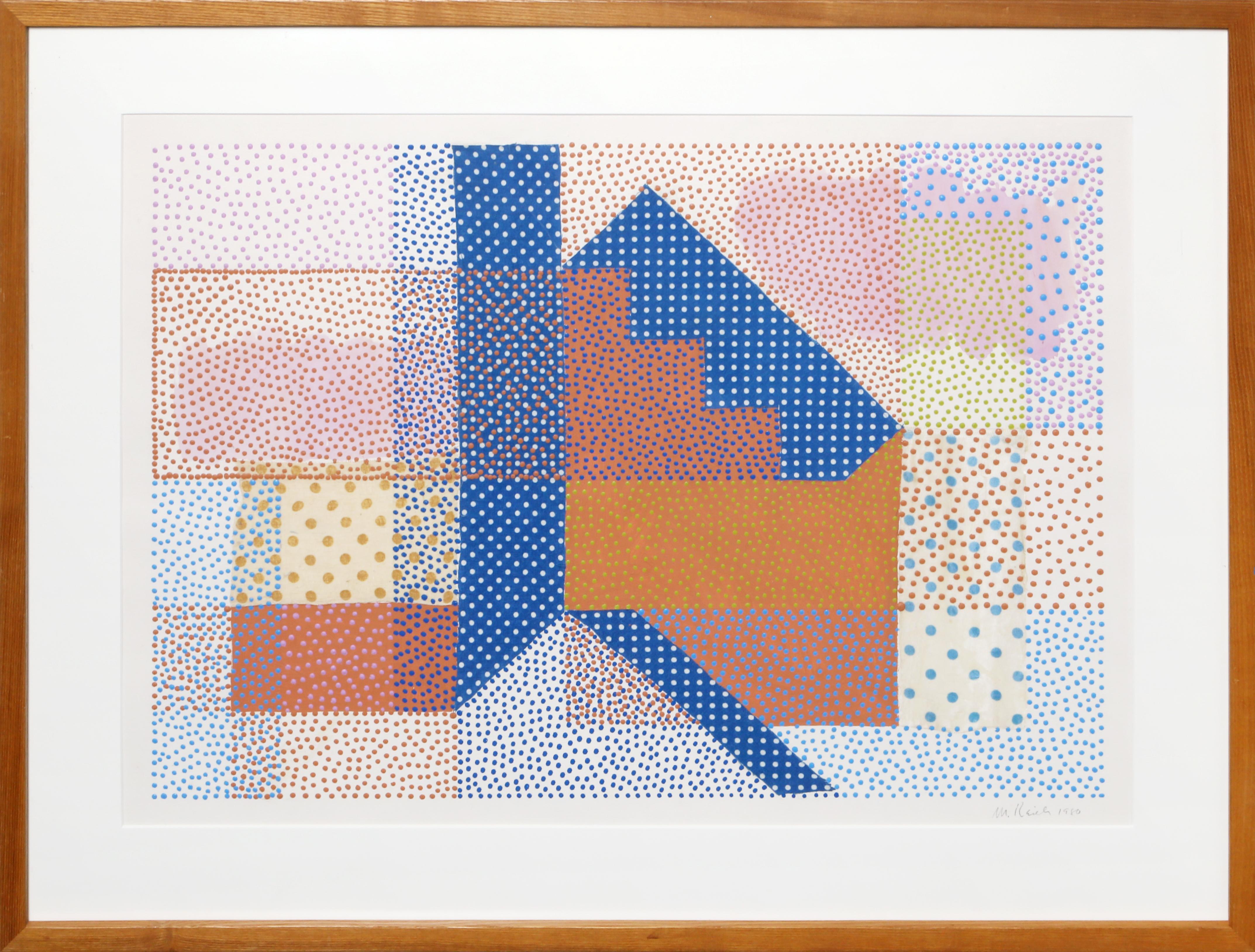 House and Sky, Geometrisches abstraktes Acrylgemälde von Murray Reich