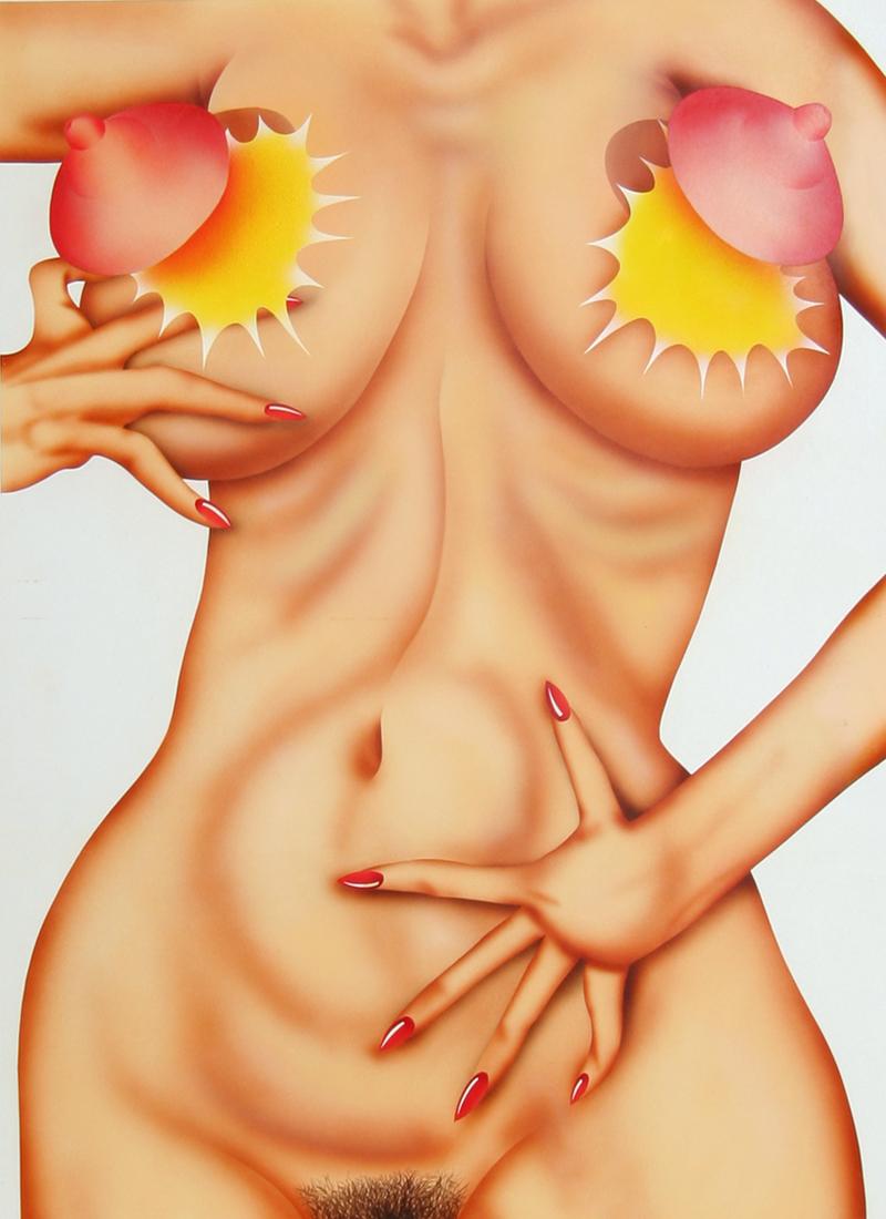 Exploding Nude Orgasm, Originalillustration für Oui Magazine von Dennis Magdich