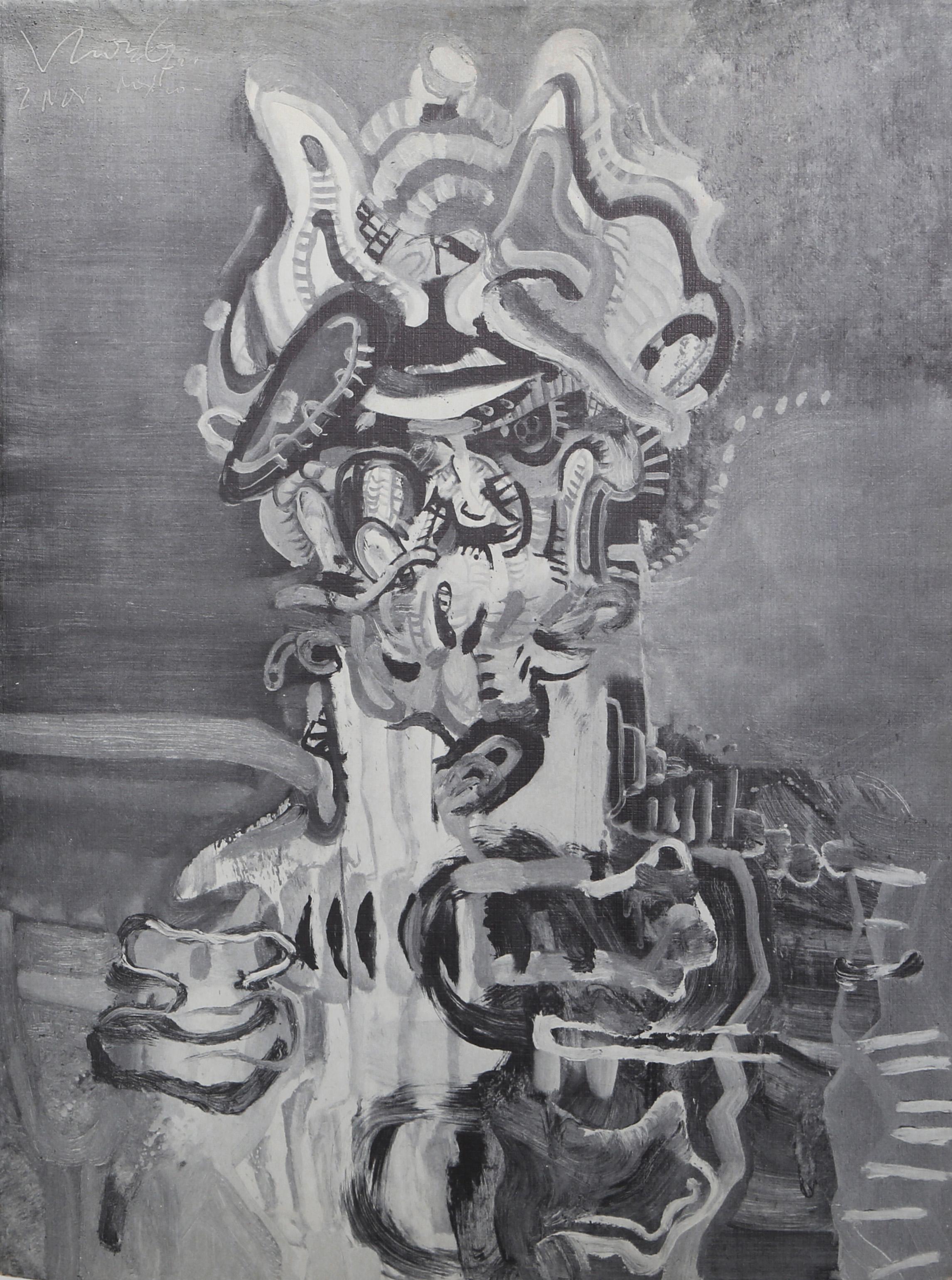 Vladimir Vlady Kibalchich Abstract Drawing – Vlady in der Galeria de Arte Misrachi, Tintenzeichnung von Vladimir „Vlady“ Kibalchich