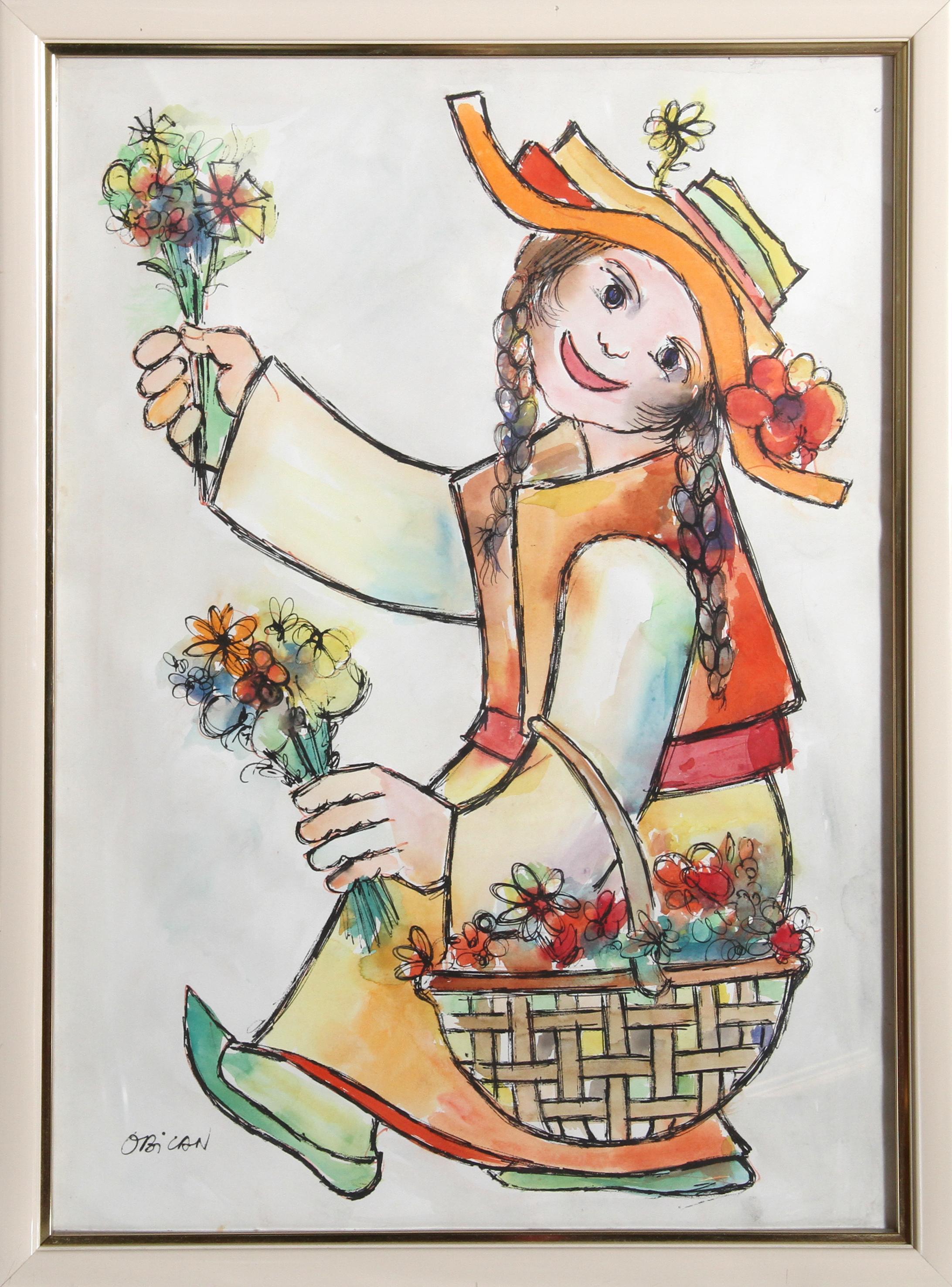 Woman with Flowers

Jovan Obican
French/Yugoslavian (1918–1986)

Date: circa 1980
Watercolor on Paper
Size: 27.5 x 19 in. (69.85 x 48.26 cm)
Frame Size: 30.5 x 22.5 inches