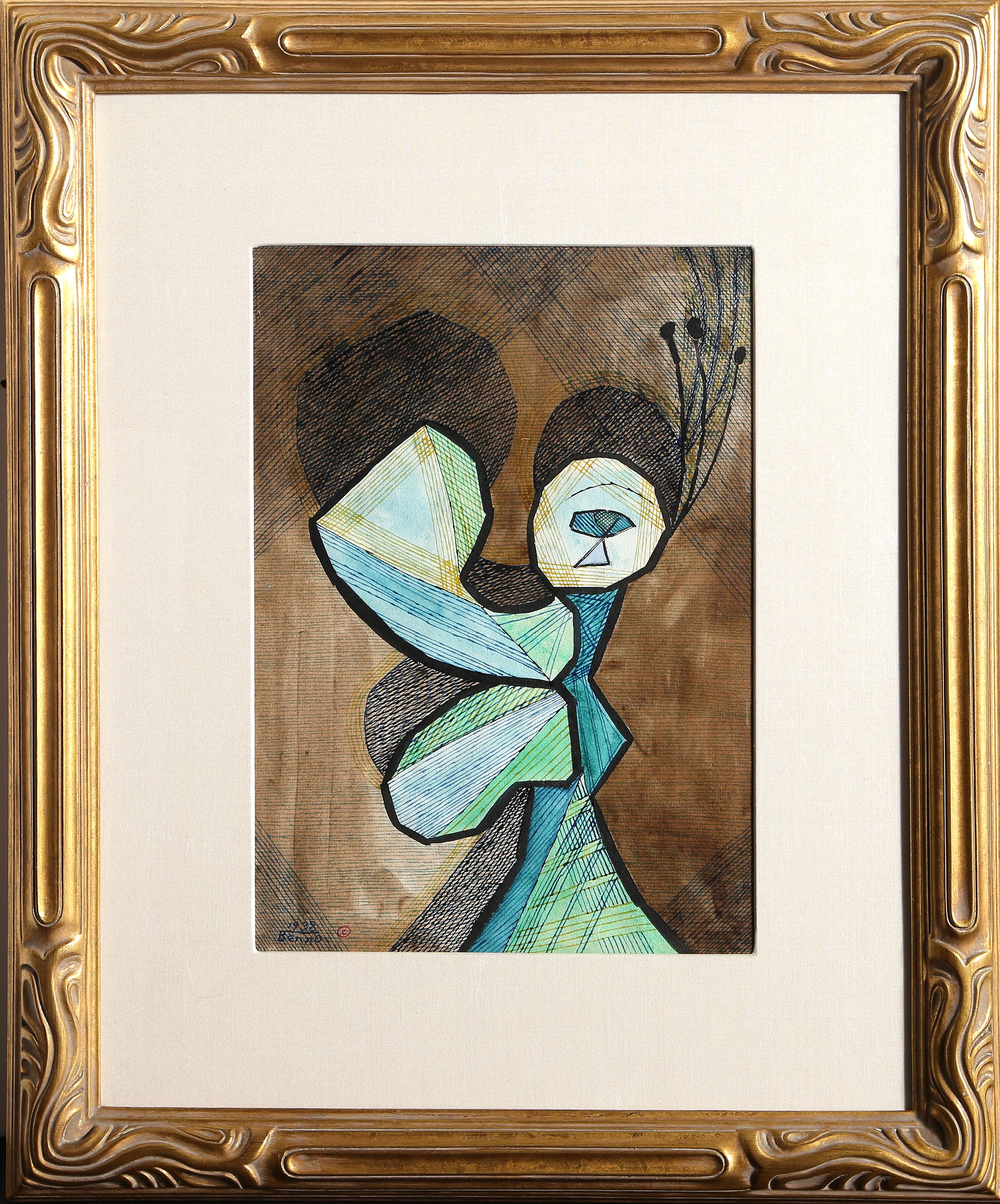 Music Hall Pathos, pittura cubista a tecnica mista di Benjamin Benno 1938