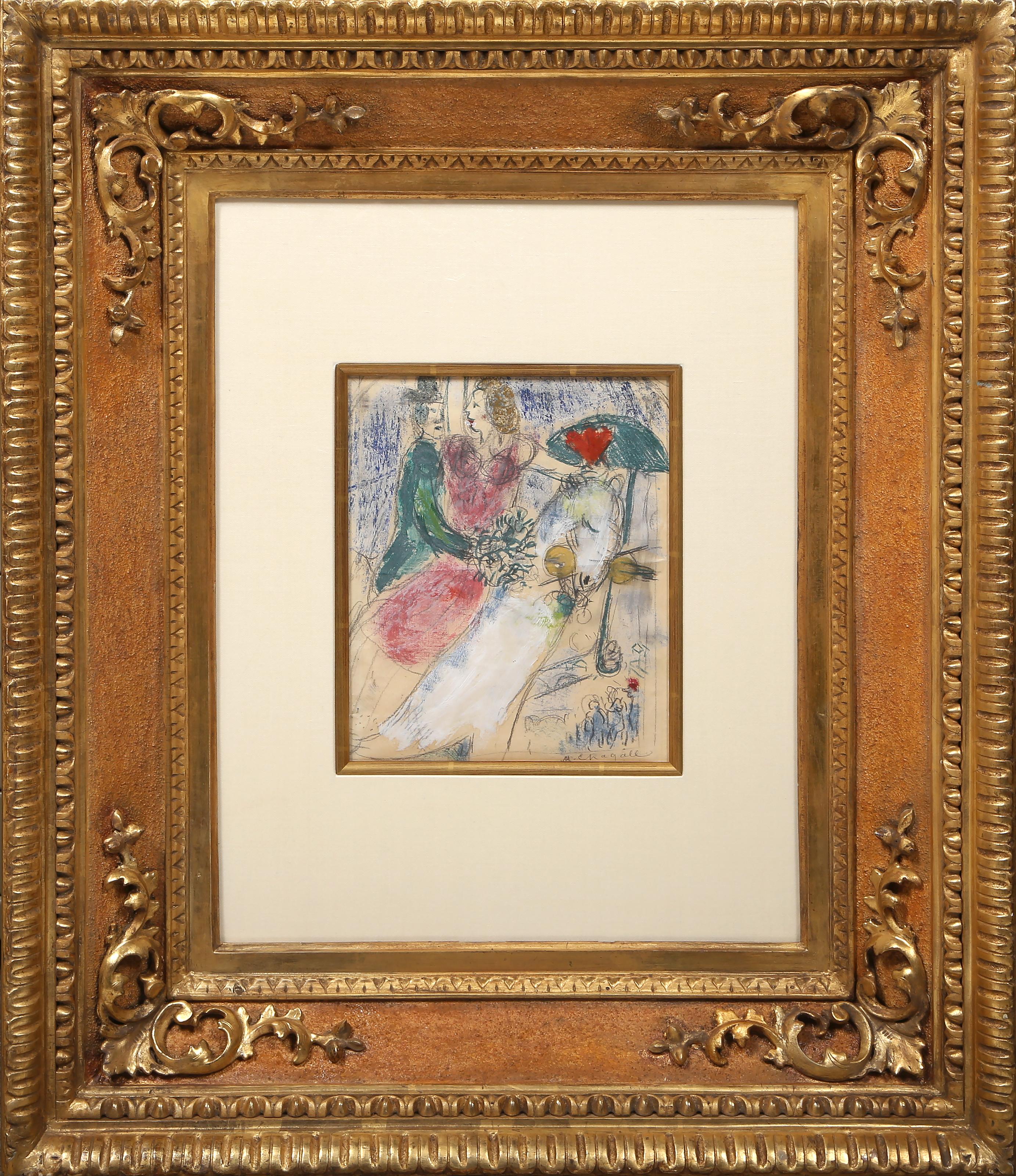 Variation de l'Ecuyère, Original Modern Painting on Paper by Marc Chagall