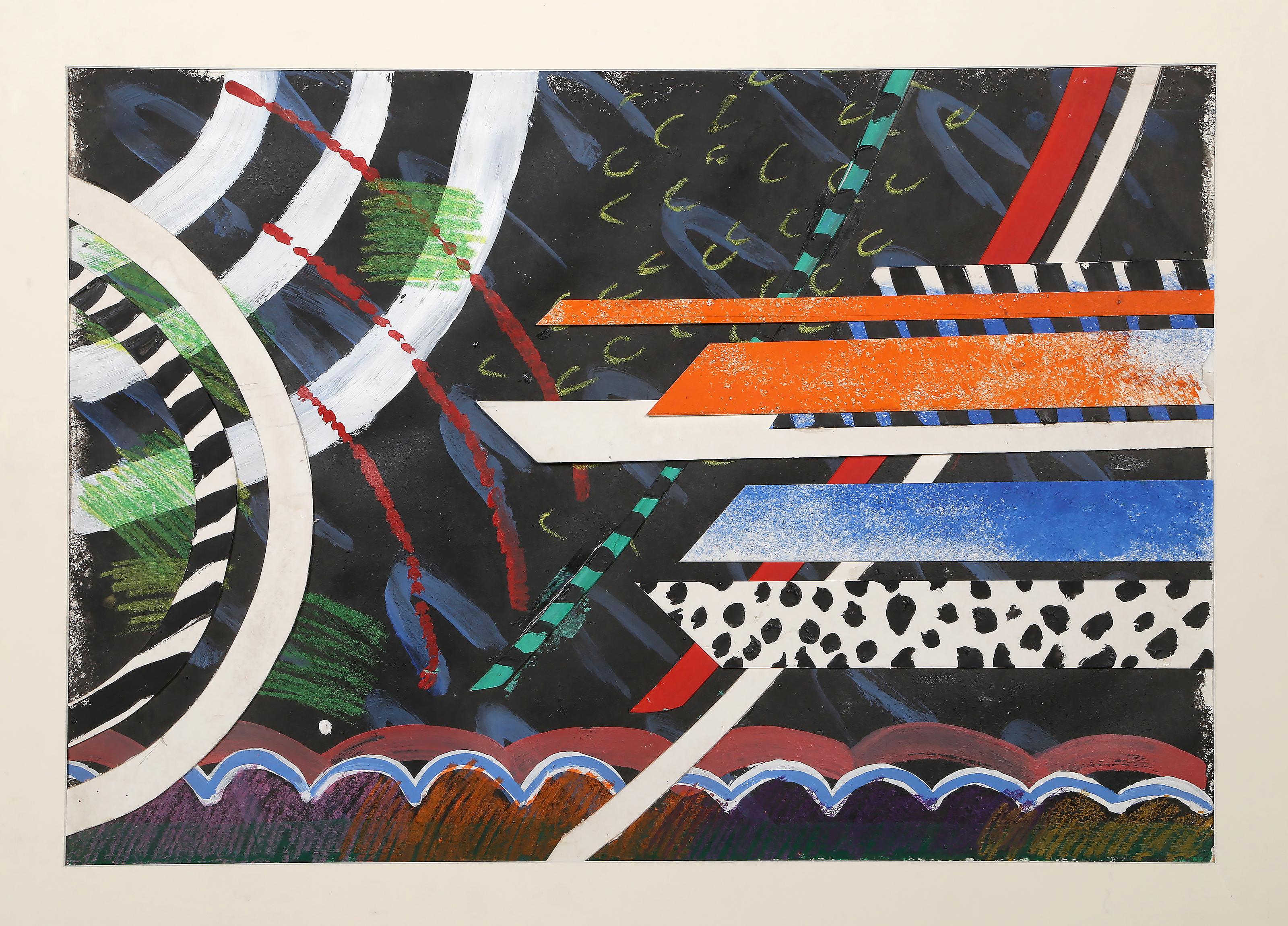 Black Composition, Abstract Expressionist Collage by Al Loving