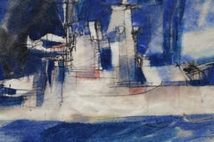 Destroyer, acquerello moderno americano di Robert Parker 1964