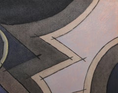 Still Life with Harp, Modern Cubist Drawing by Benjamin Benno 1953