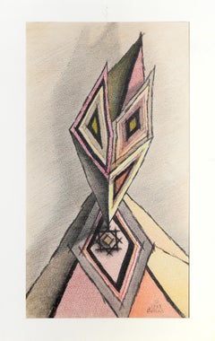 Twentieth Century Mask (Red), Modern Drawing by Benno 1948