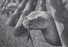 Snakes, Surrealist Ink Drawing by Wojtek Kowalczyk