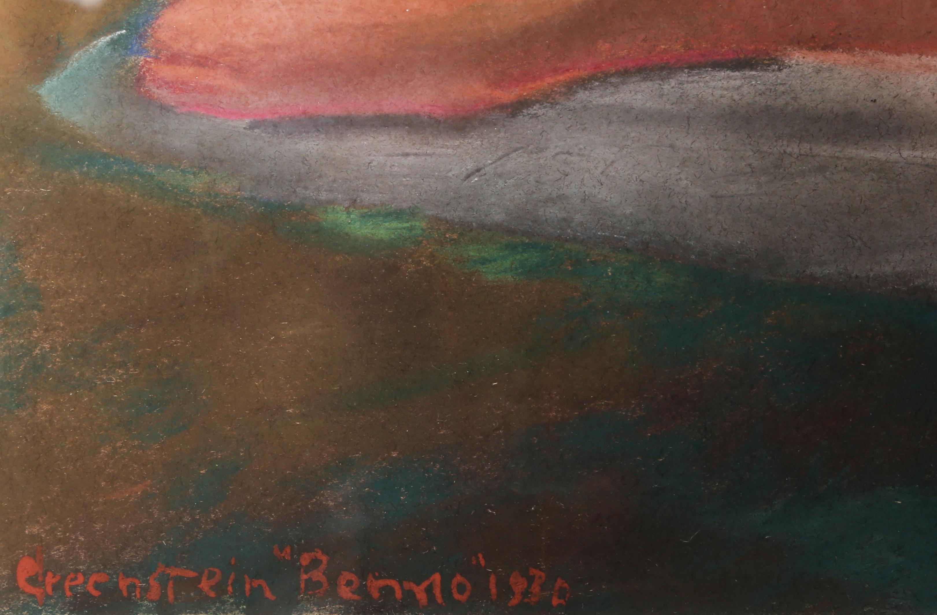 Paysage pastoral avec odalisque couchée et fruits - Art de Benjamin G. Benno