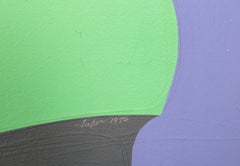 Gorra verde, obra abstracta sobre papel de Geri Taper