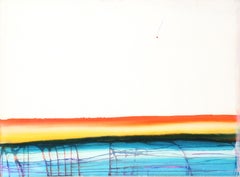 Golden Latitude, œuvre abstraite sur papier de Geri Taper