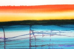 Latitud dorada, obra abstracta sobre papel de Geri Taper