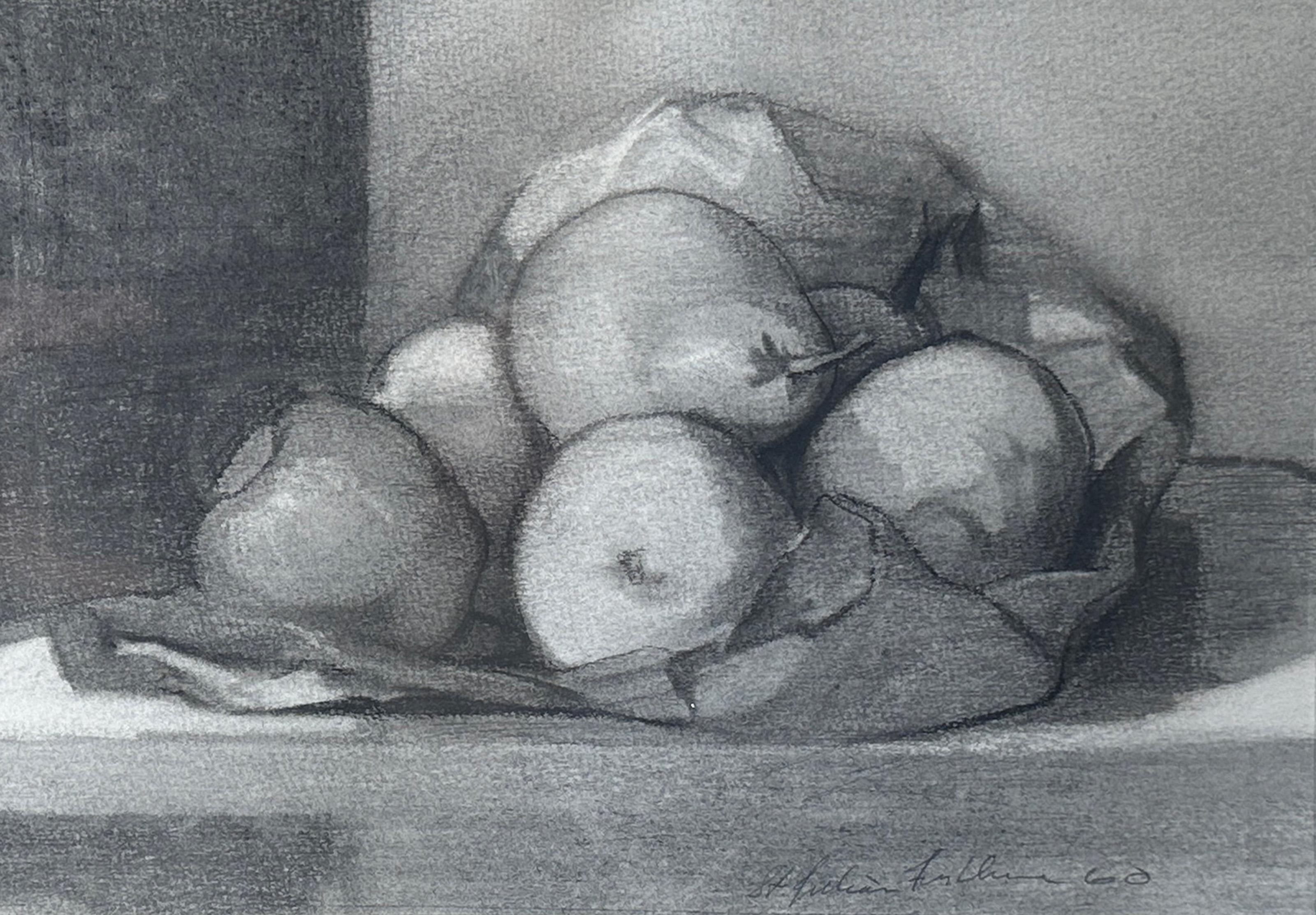 St Julian Fishburne Still Life Charcoal On Paper Drawing By St 