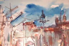 Waterscape, Impressionist Watercolor on Paper by Chaim Gross