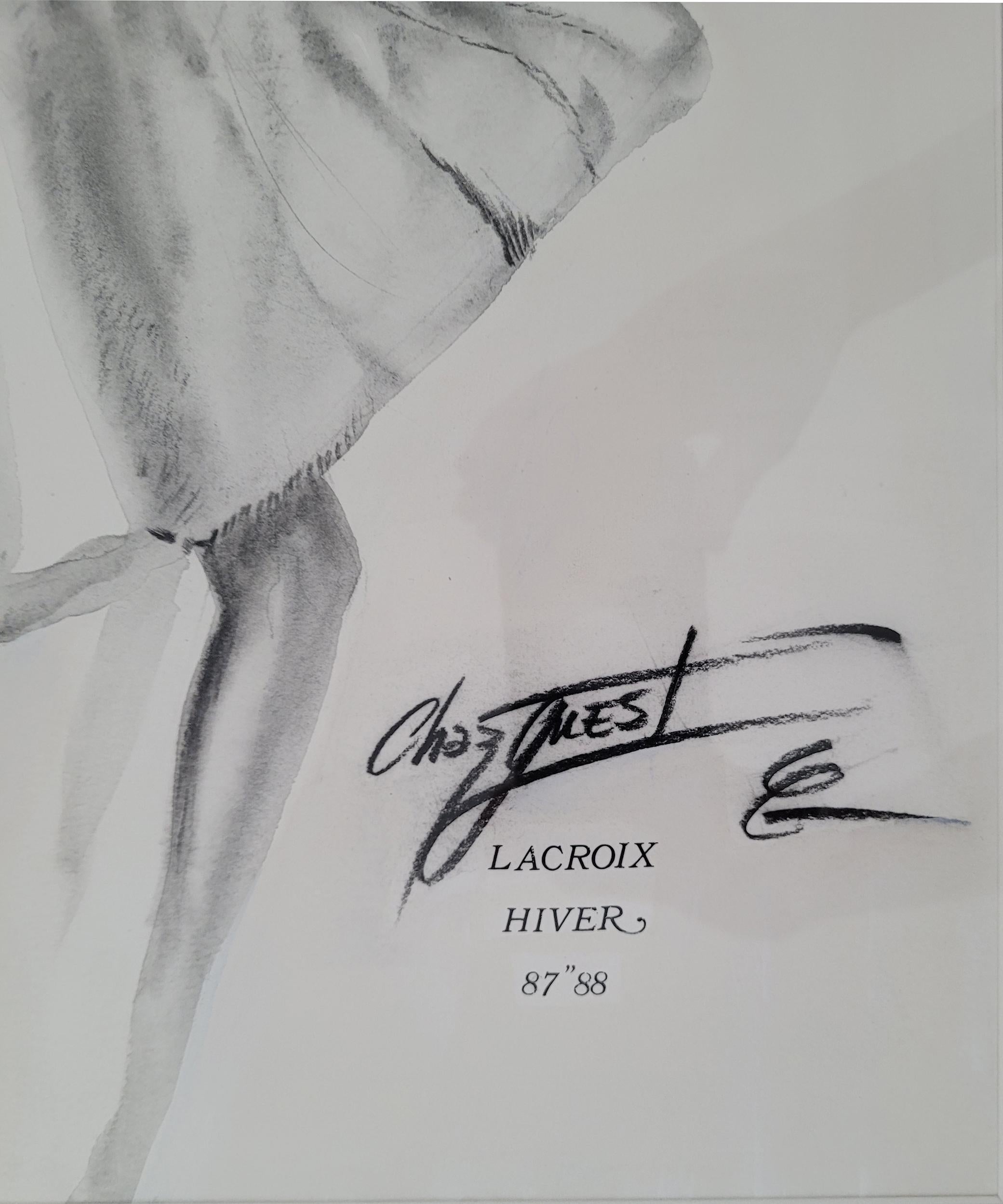 Lacroix Hiver, Graphite Portrait Drawing by Chaz Guest For Sale 1