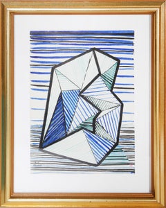 Kubistische Tuschezeichnung auf Papier von Benjamin Benno, Geburt