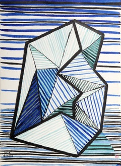 Birth, Cubist Ink Drawing on Paper by Benjamin Benno