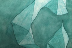 Mountain Range, Modern Cubist Watercolor by Benjamin Benno