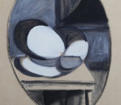 Untitled - Child Sleeping on Desk, Cubist Gouache on Paper by Benjamin Benno