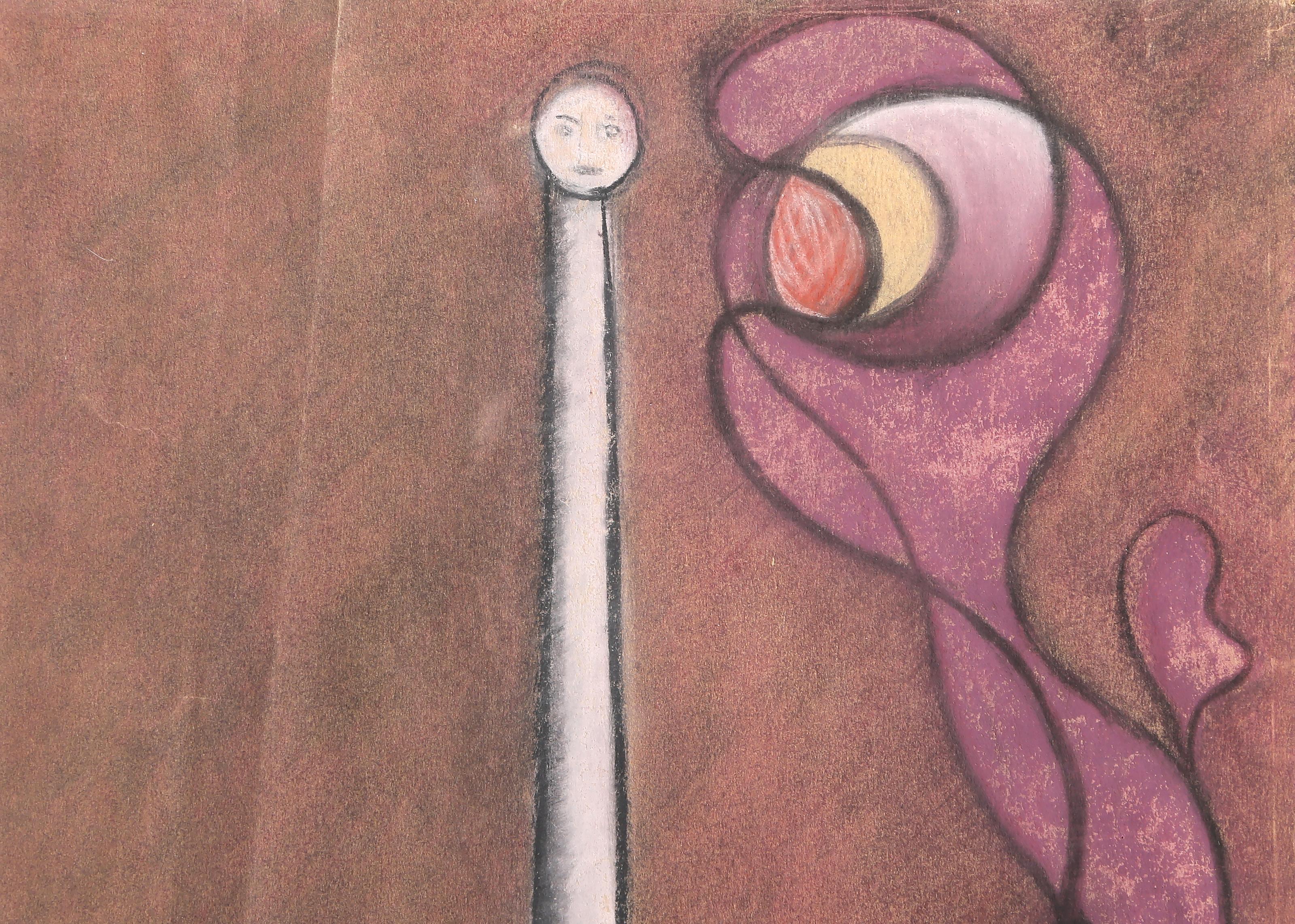 Column, 1933, Cubist Pastel on Paper by Benjamin Benno For Sale 2