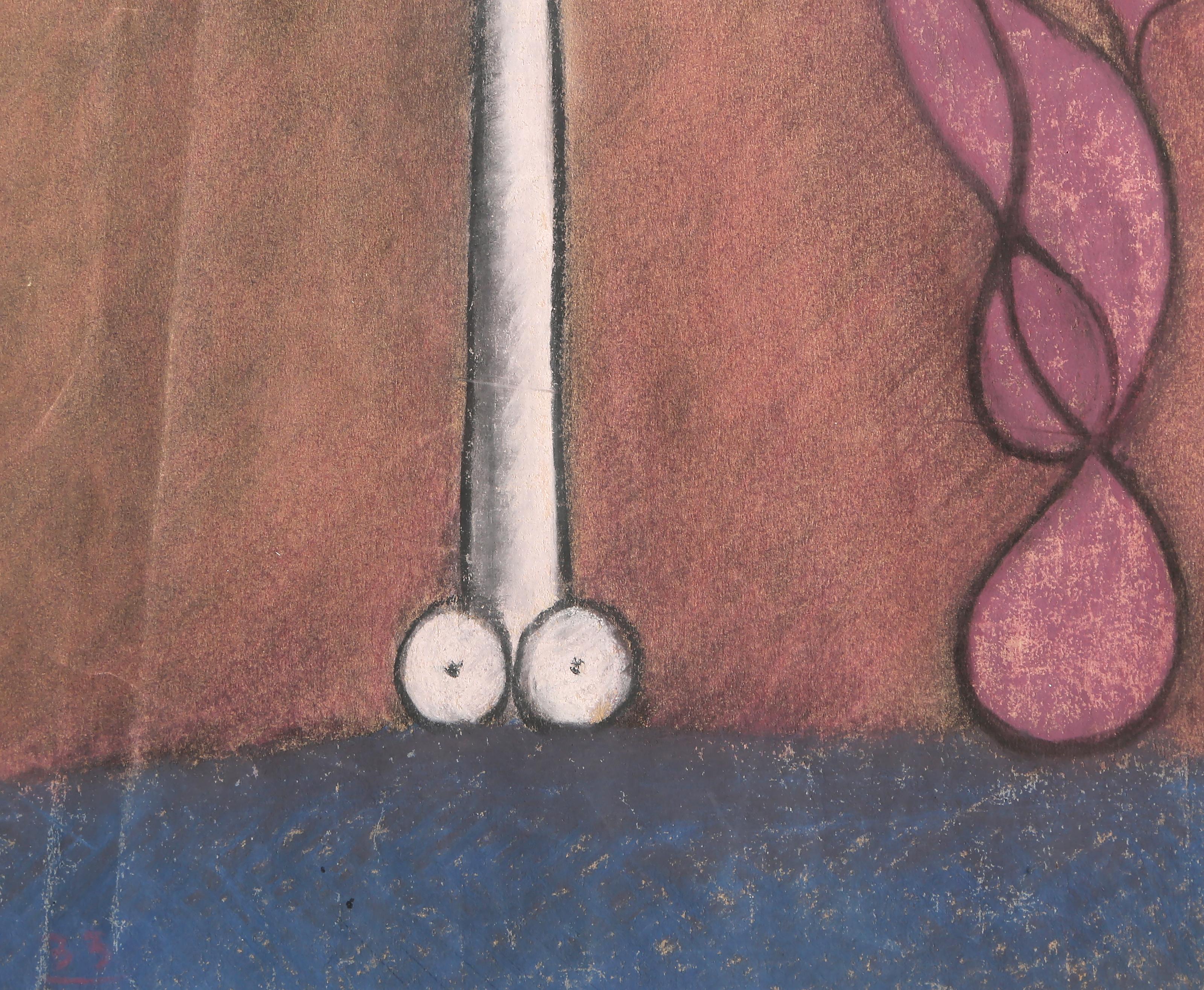 Column, 1933, Cubist Pastel on Paper by Benjamin Benno For Sale 3