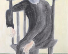 Seated Man, 1978, Folk Art Watercolor and Graphite by David Schwab