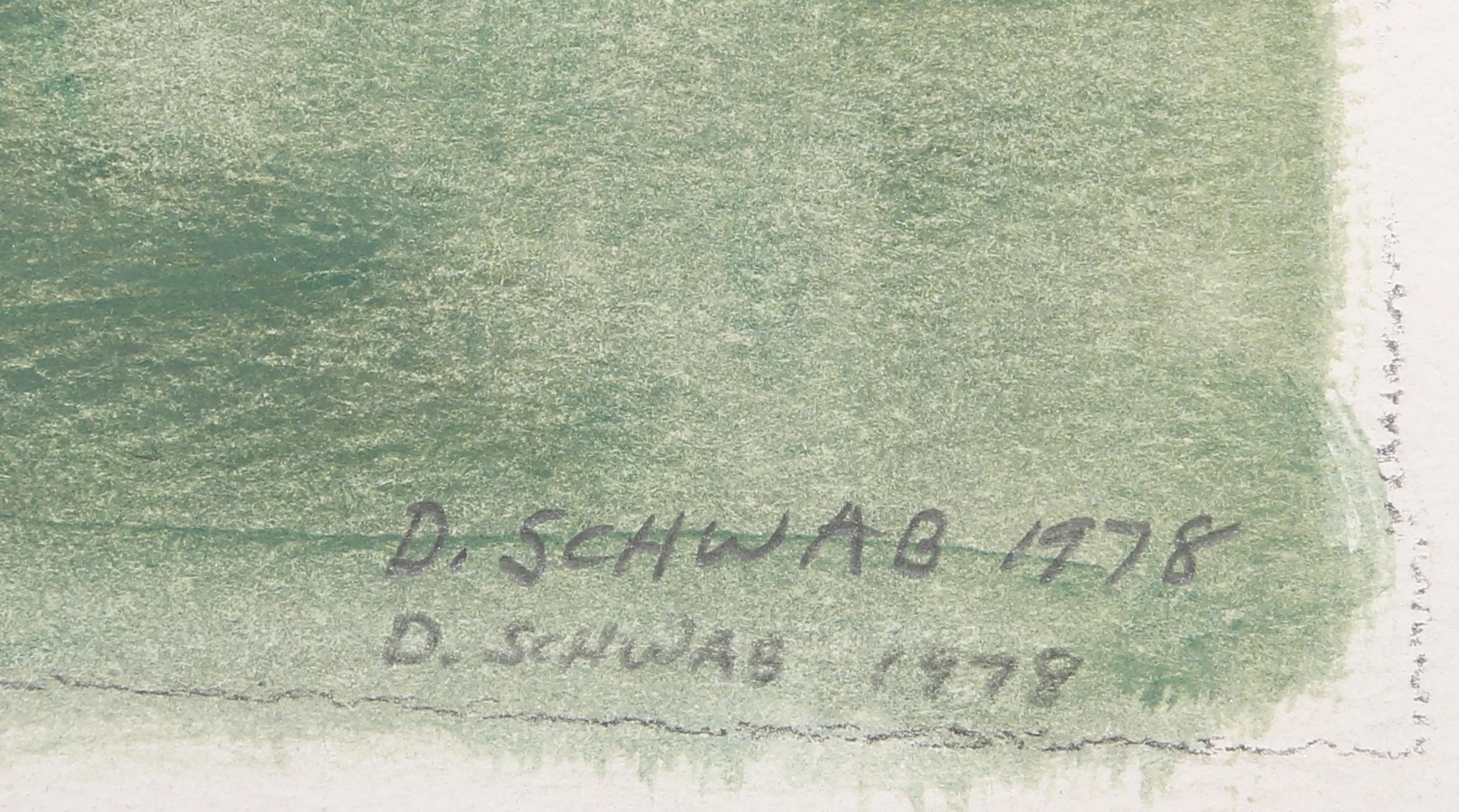 Hombre sentado, 1978, Arte popular Acuarela y grafito de David Schwab en venta 2