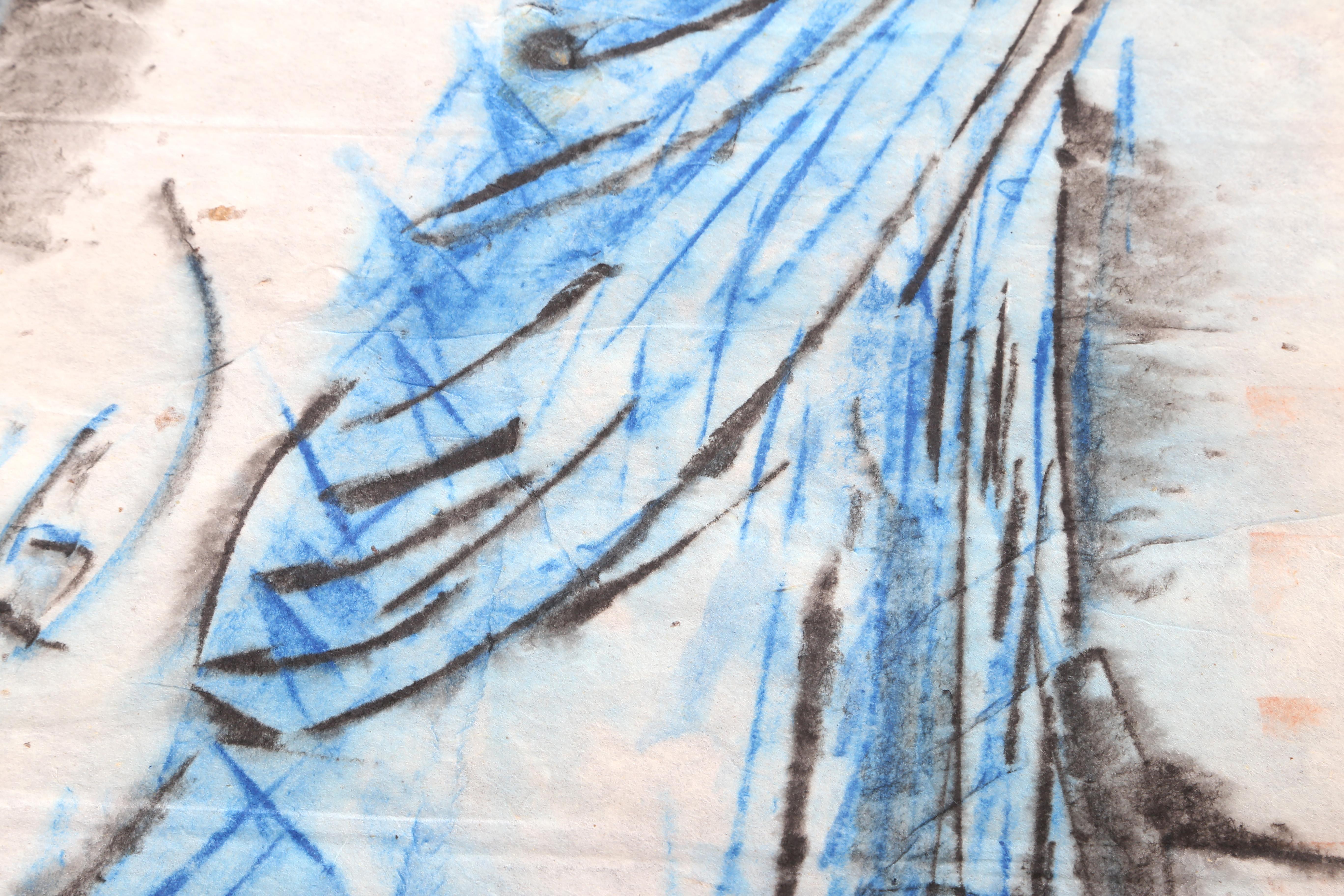 Mujer azul, 1958 Pastel de Irene Rice Pereira en venta 1