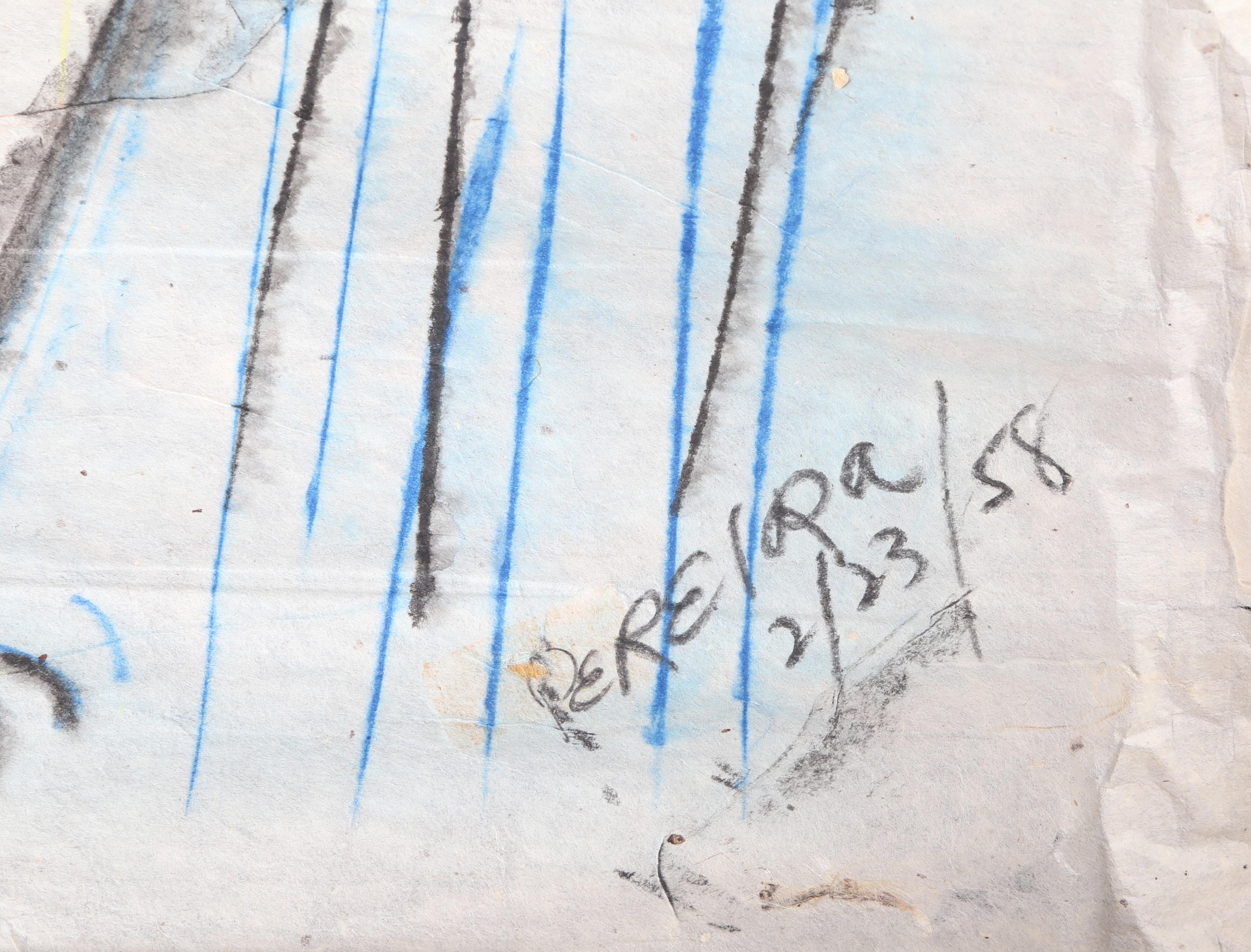 Mujer azul, 1958 Pastel de Irene Rice Pereira en venta 2