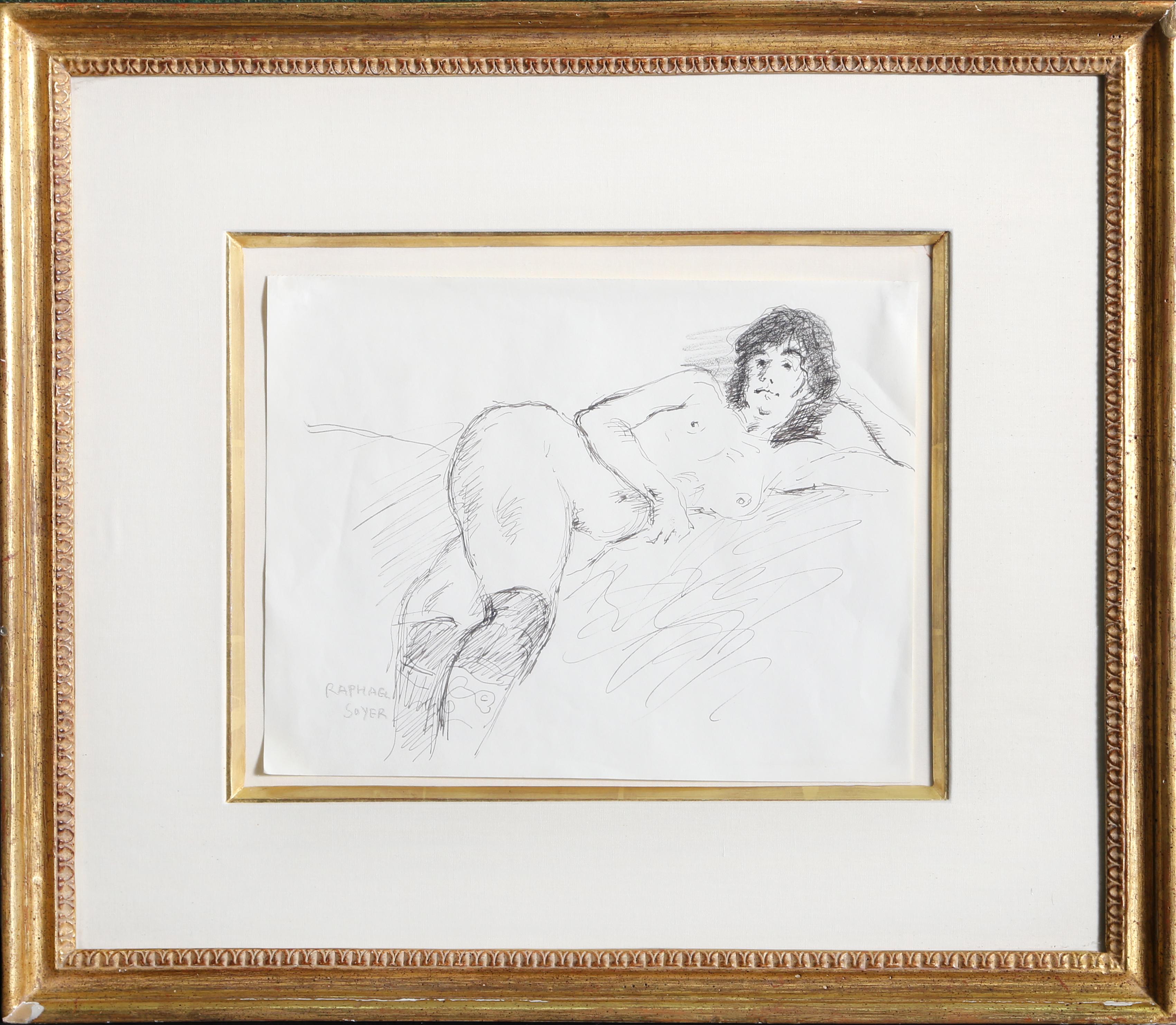 Ohne Titel - Aktstudie I

Raphael Soyer
Russisch/Amerikanisch (1899-1987)

Datum: ca. 1970
Tinte auf Papier, signiert
Größe: 8 x 10,5 Zoll (20,32 x 26,67 cm)
Rahmengröße: 16 x 19 Zoll