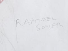 Ritratto di uomo barbuto (27), inchiostro e pastello su carta di Raphael Soyer