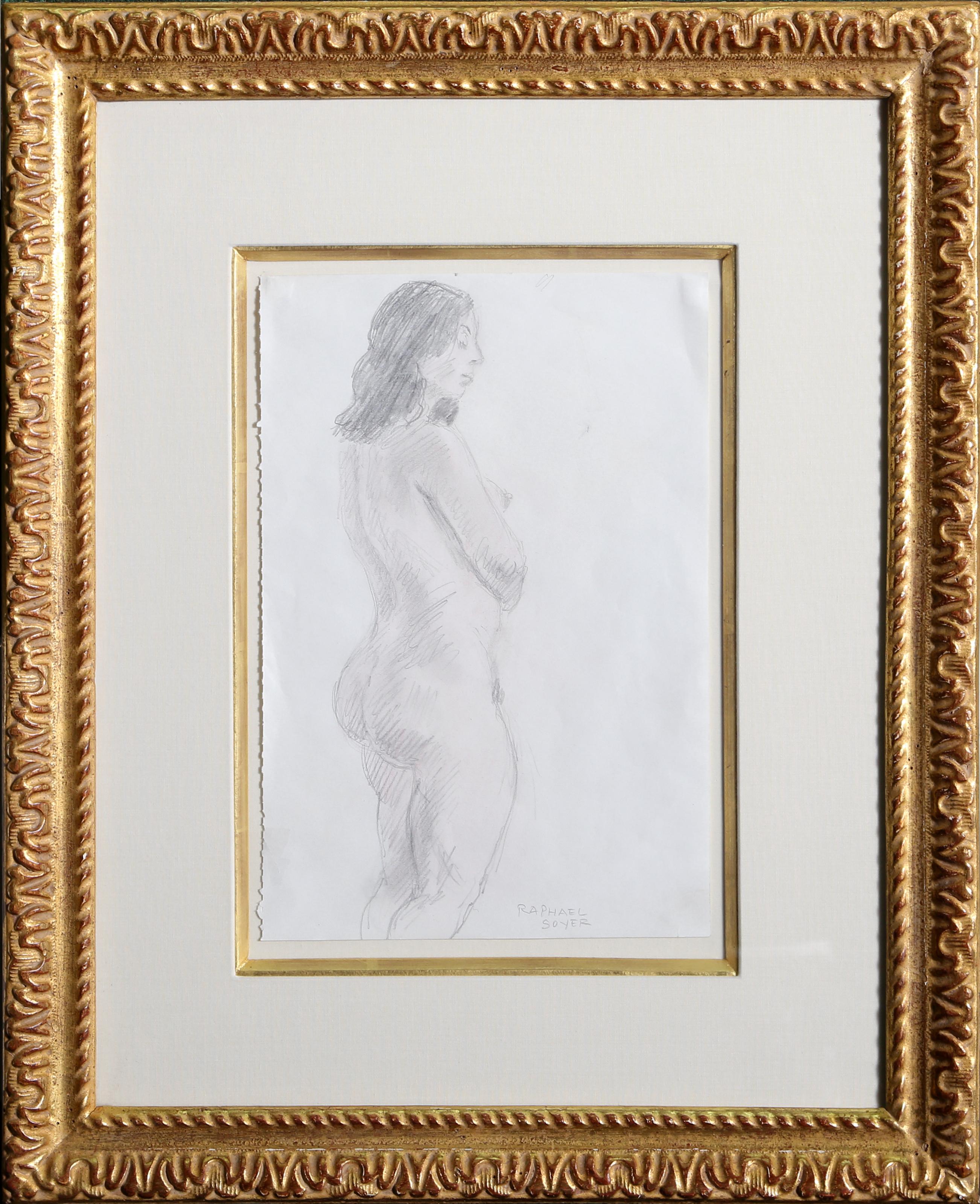Standing Nude Woman (26)

Raphael Soyer
Russian/American (1899–1987)

Date: circa 1970
Watercolor and Pencil on paper, signed
Size: 11.5 x 8 in. (29.21 x 20.32 cm)
Frame Size: 21 x 17 inches
