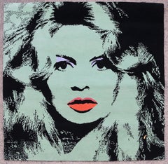 Bridgett Bardot, tapisserie de tapisserie Pop Art en laine d'après Andy Warhol