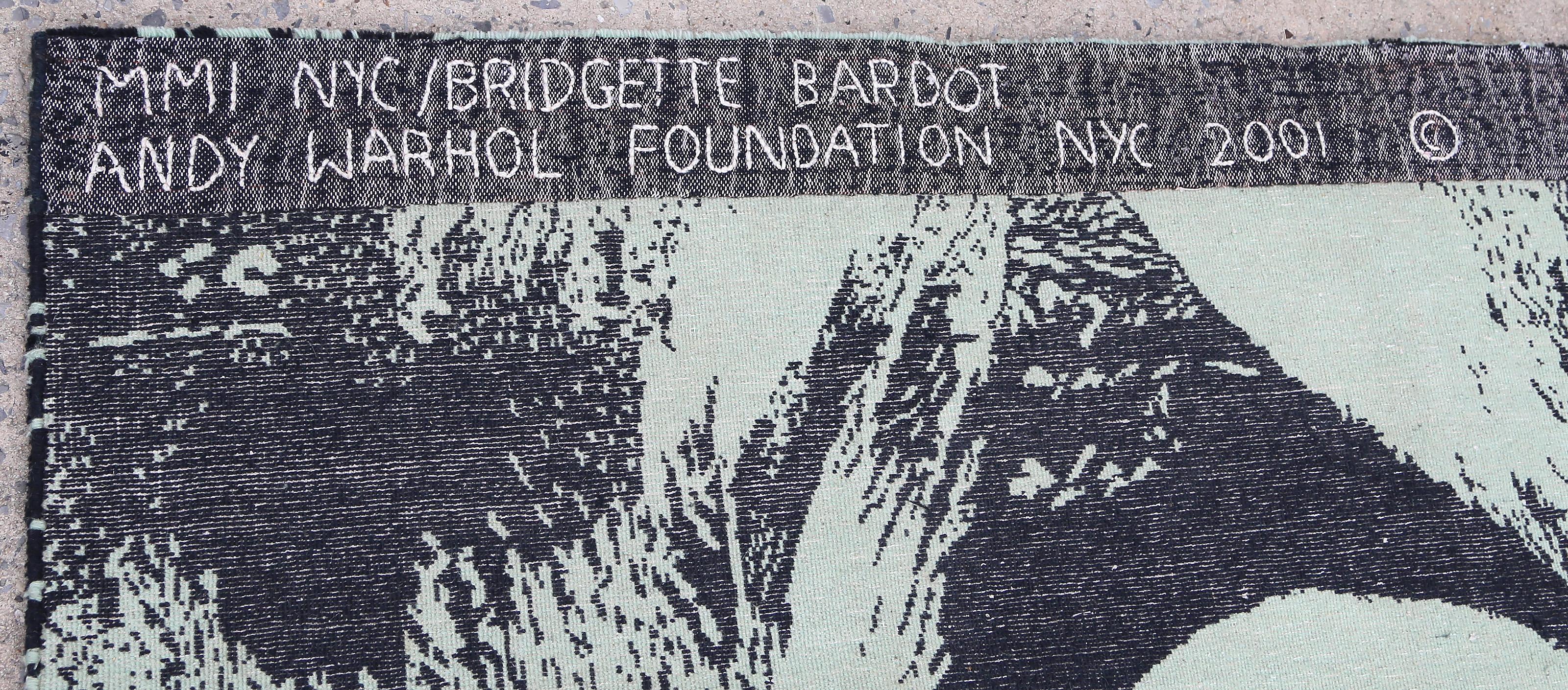 Bridgett Bardot, Pop Art Woolen Rug Tapestry after Andy Warhol For Sale 1