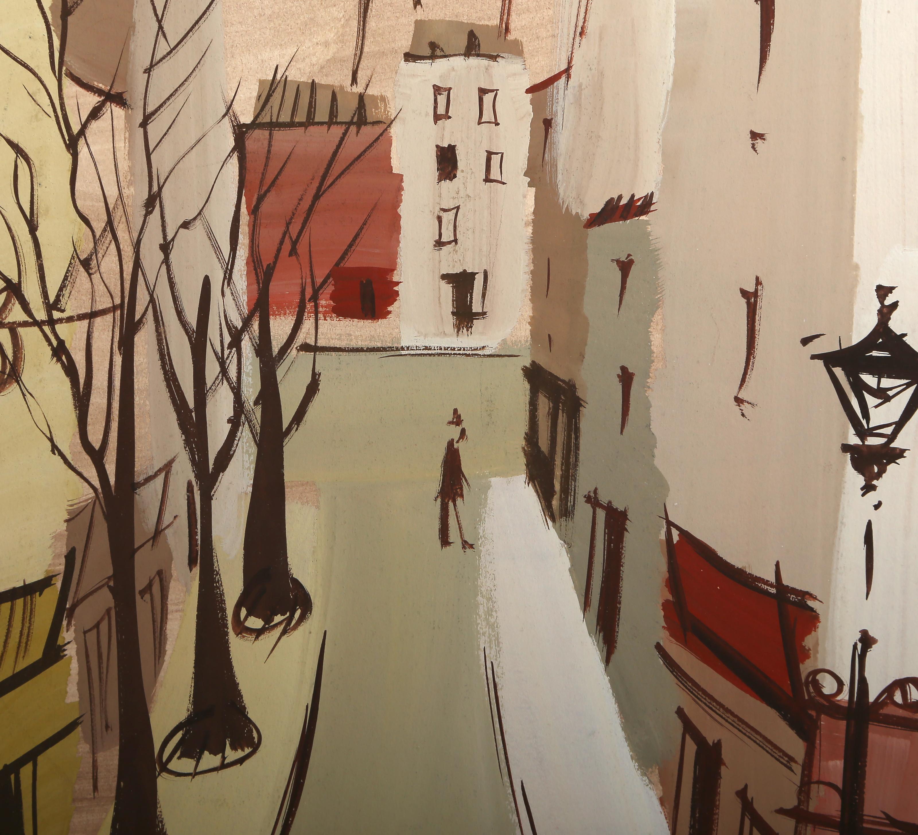 Deux Hôtels de Paris, Aquarellmalerei von Charles Levier im Angebot 3