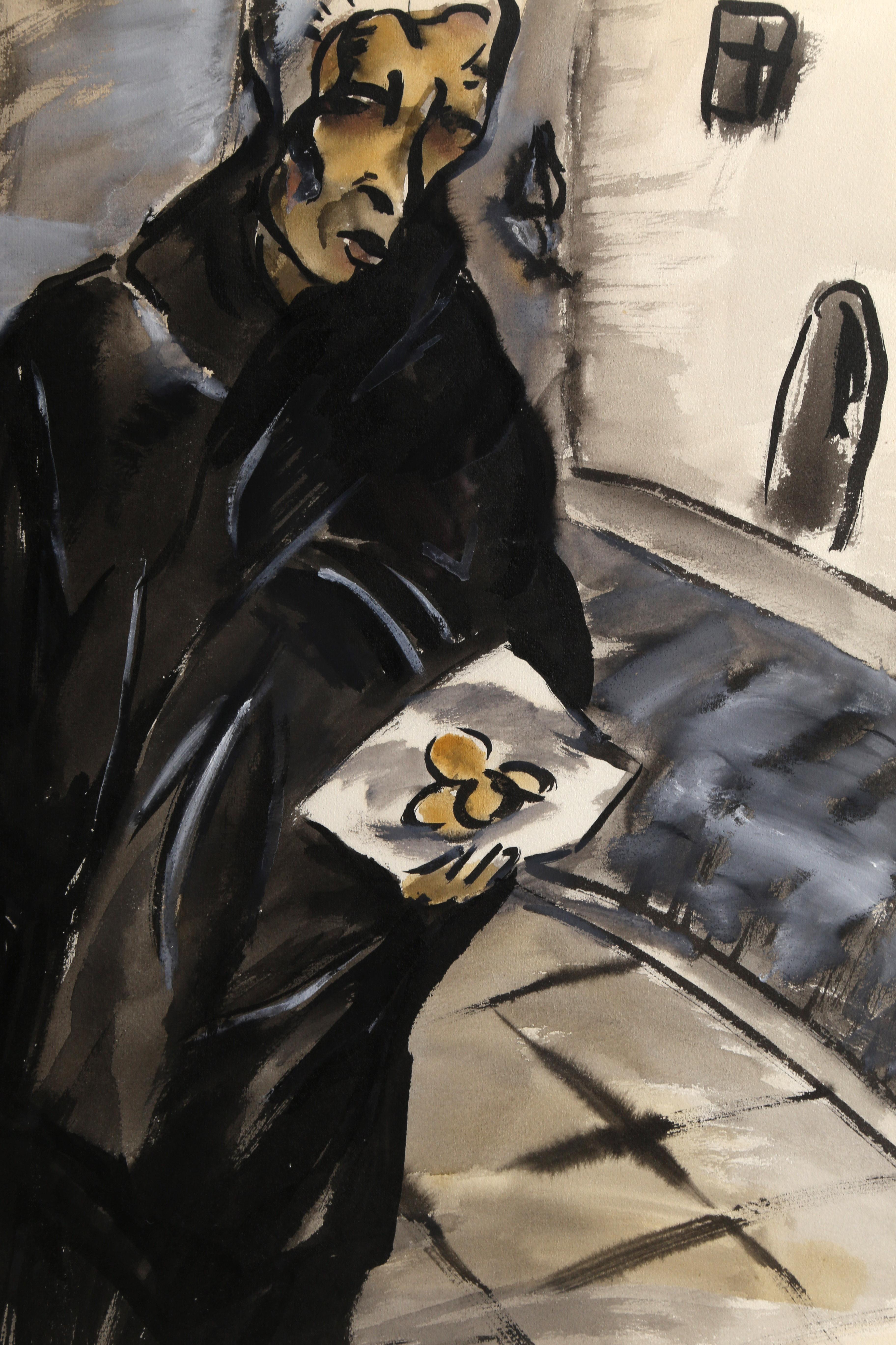 Woman in the Street, Expressionist Painting by Irma Stern 1923 For Sale 2