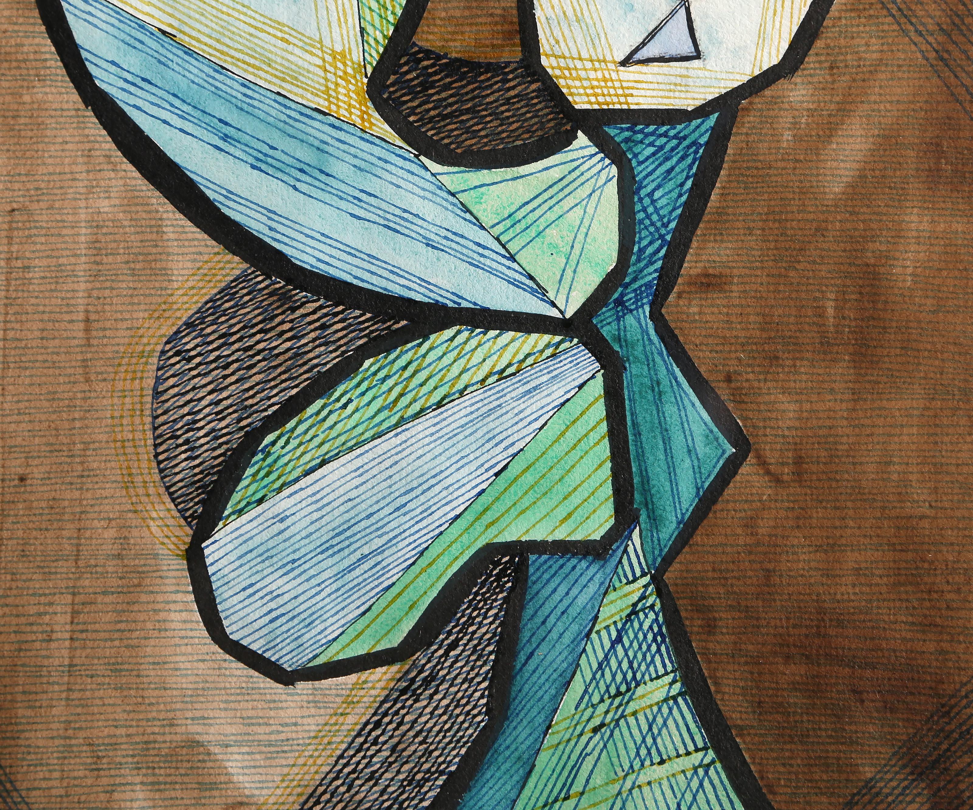 Pathos du Music Hall, peinture cubiste sur supports mixtes de Benjamin Benno 1938 en vente 4