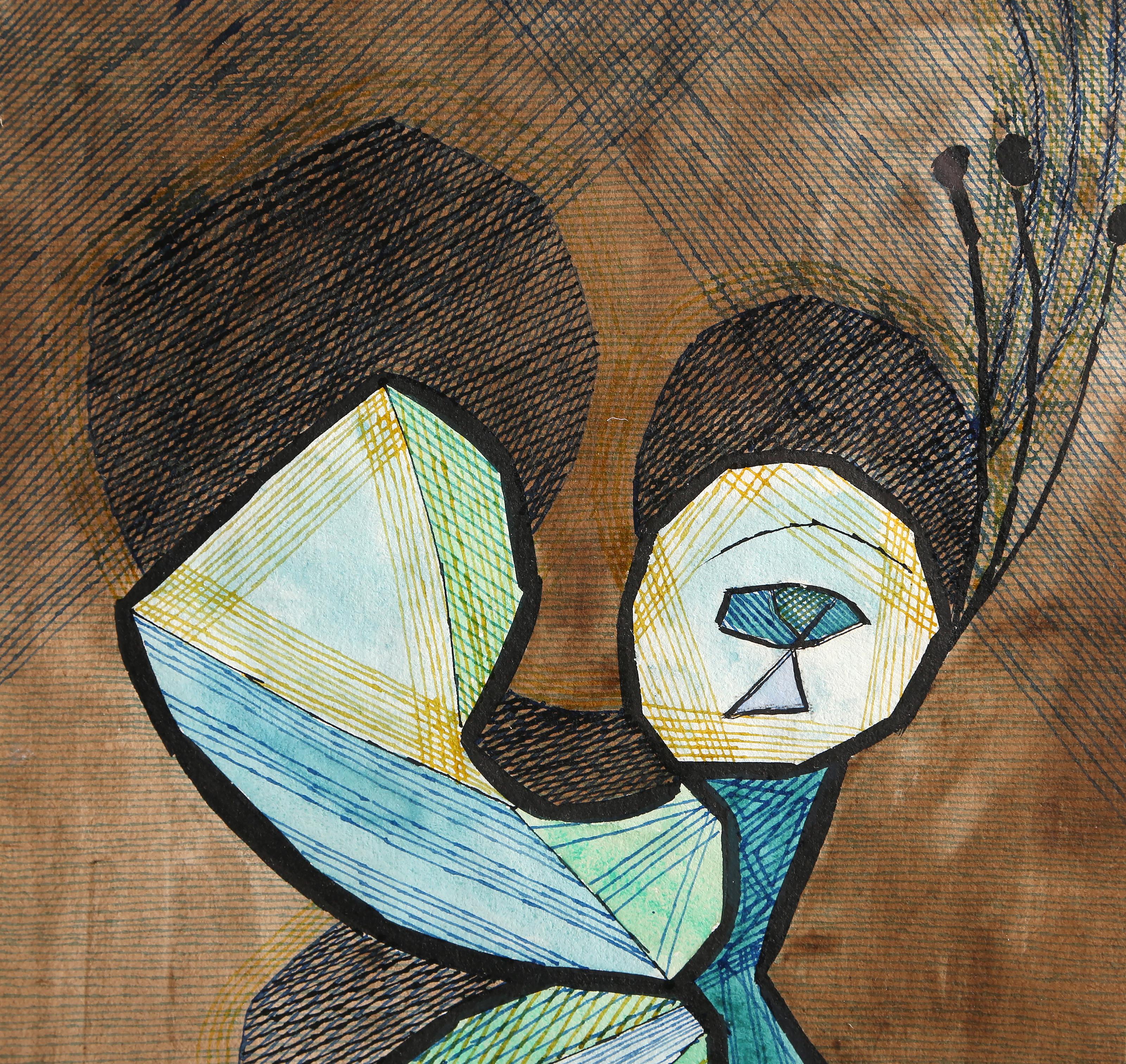 Pathos du Music Hall, peinture cubiste sur supports mixtes de Benjamin Benno 1938 en vente 3