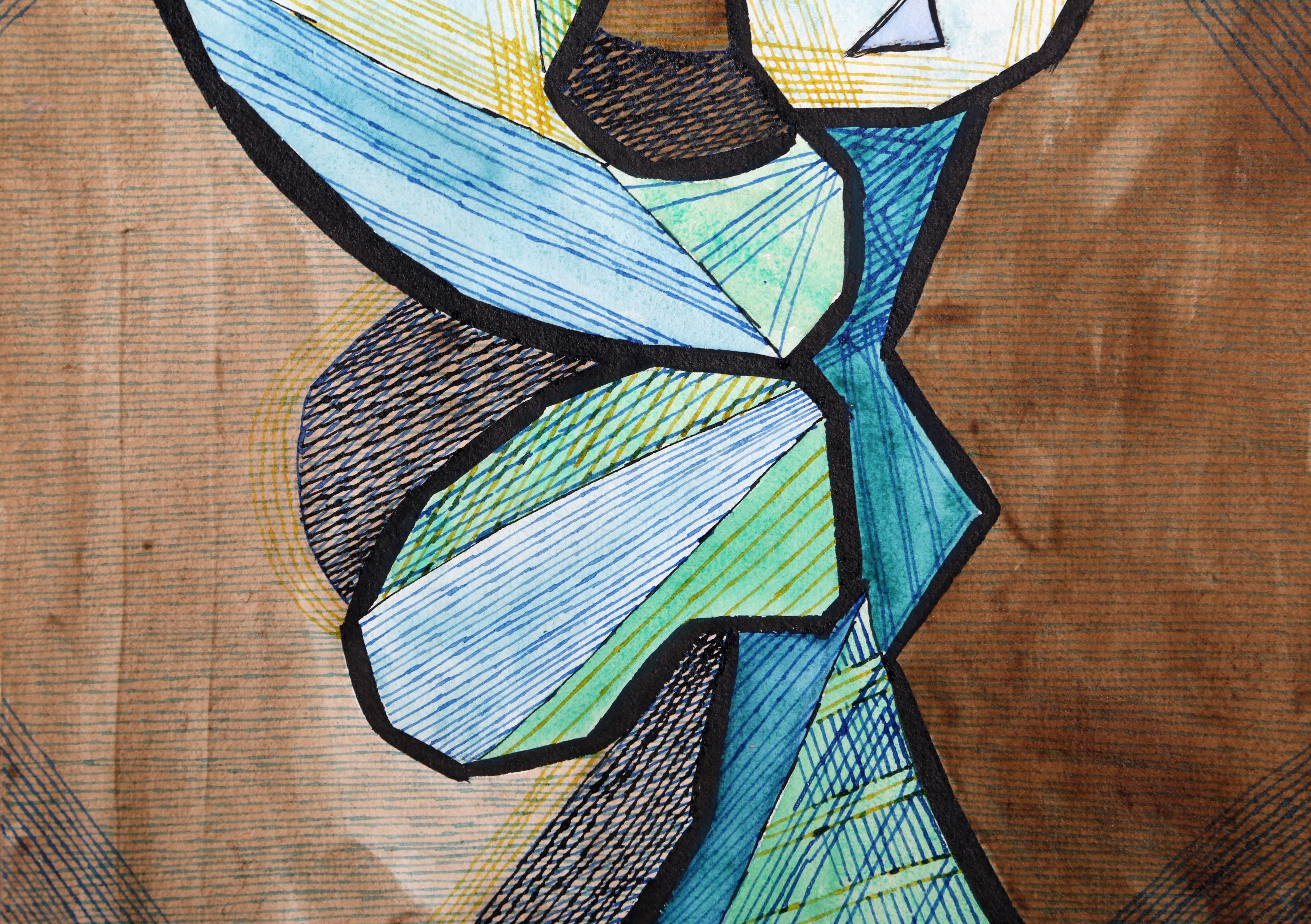 Pathos du Music Hall, peinture cubiste sur supports mixtes de Benjamin Benno 1938 en vente 1