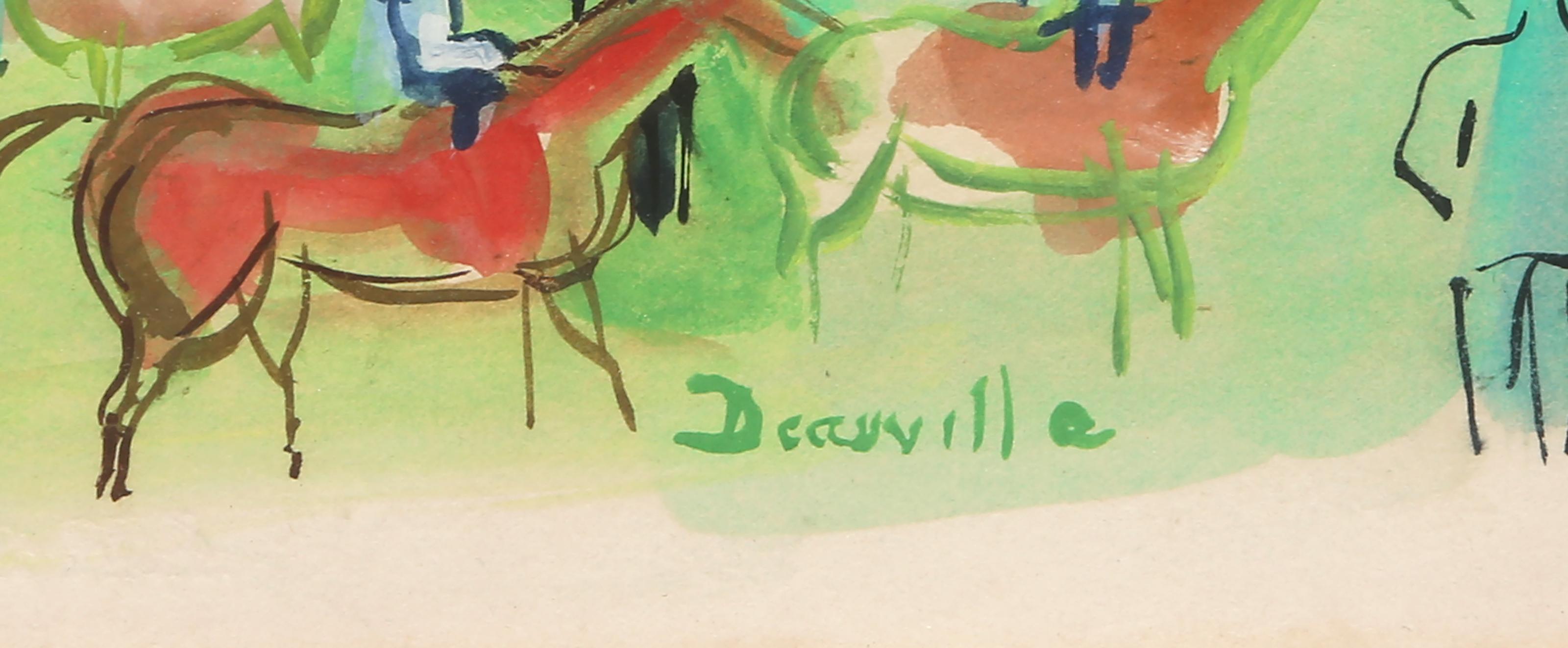 Corsi a Deauville, acquerello moderno originale di Raoul Dufy in vendita 3