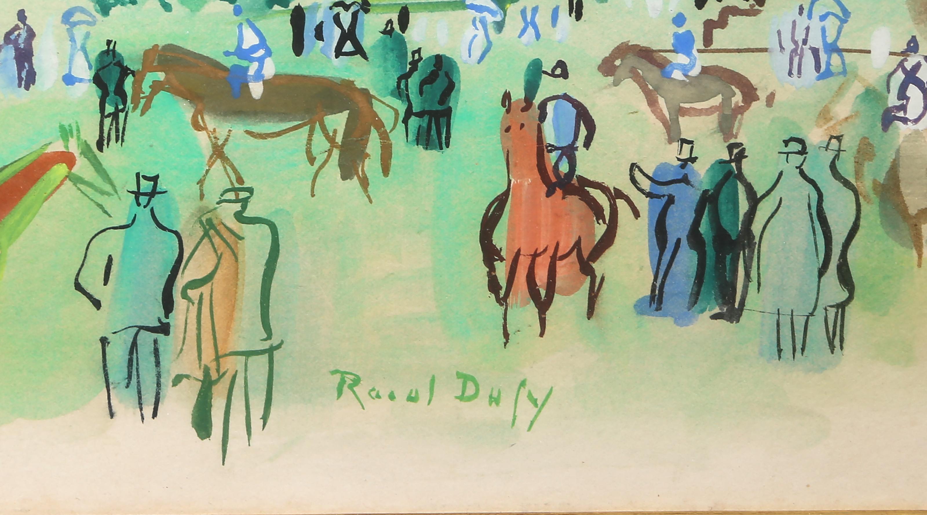 Corsi a Deauville, acquerello moderno originale di Raoul Dufy in vendita 2