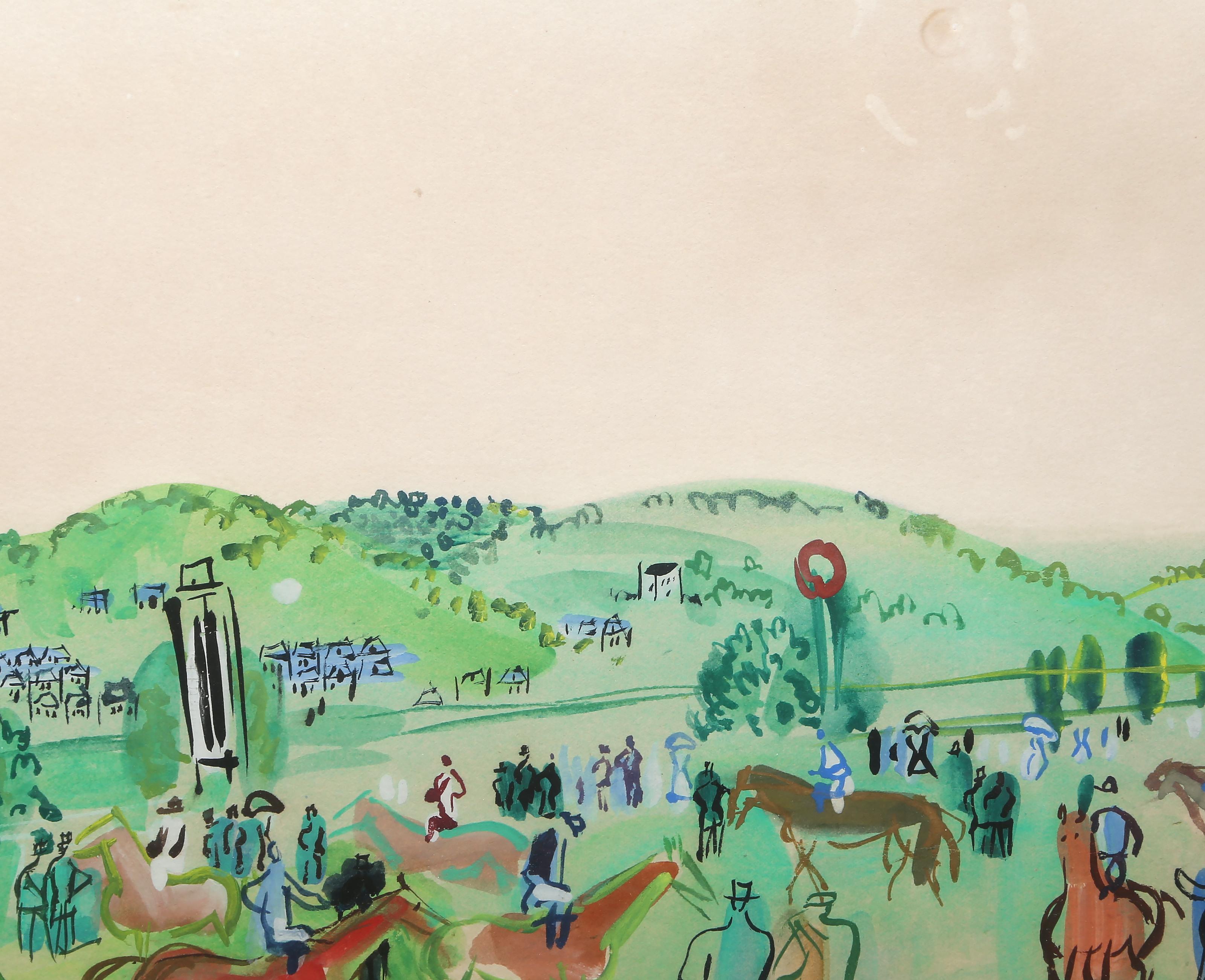Corsi a Deauville, acquerello moderno originale di Raoul Dufy in vendita 1