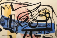 Composition, Original Modern Still Life Gouache Painting by Fernand Leger